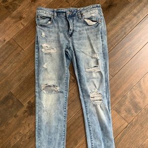 American Eagle Next Level Flex Light Wash Ripped Jeans